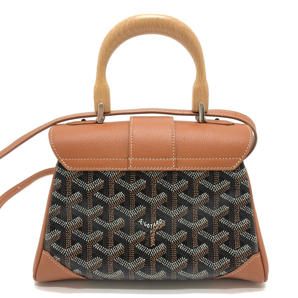 GOYARD Saigon Mini Soft Bag 2-Way Bag: Crossbody Shoulder Bag Hand Bag Coating canvas / Leather Black & Tan/Brown Used