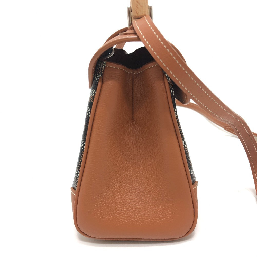GOYARD Saigon Mini Soft Bag 2-Way Bag: Crossbody Shoulder Bag Hand Bag Coating canvas / Leather Black & Tan/Brown Used
