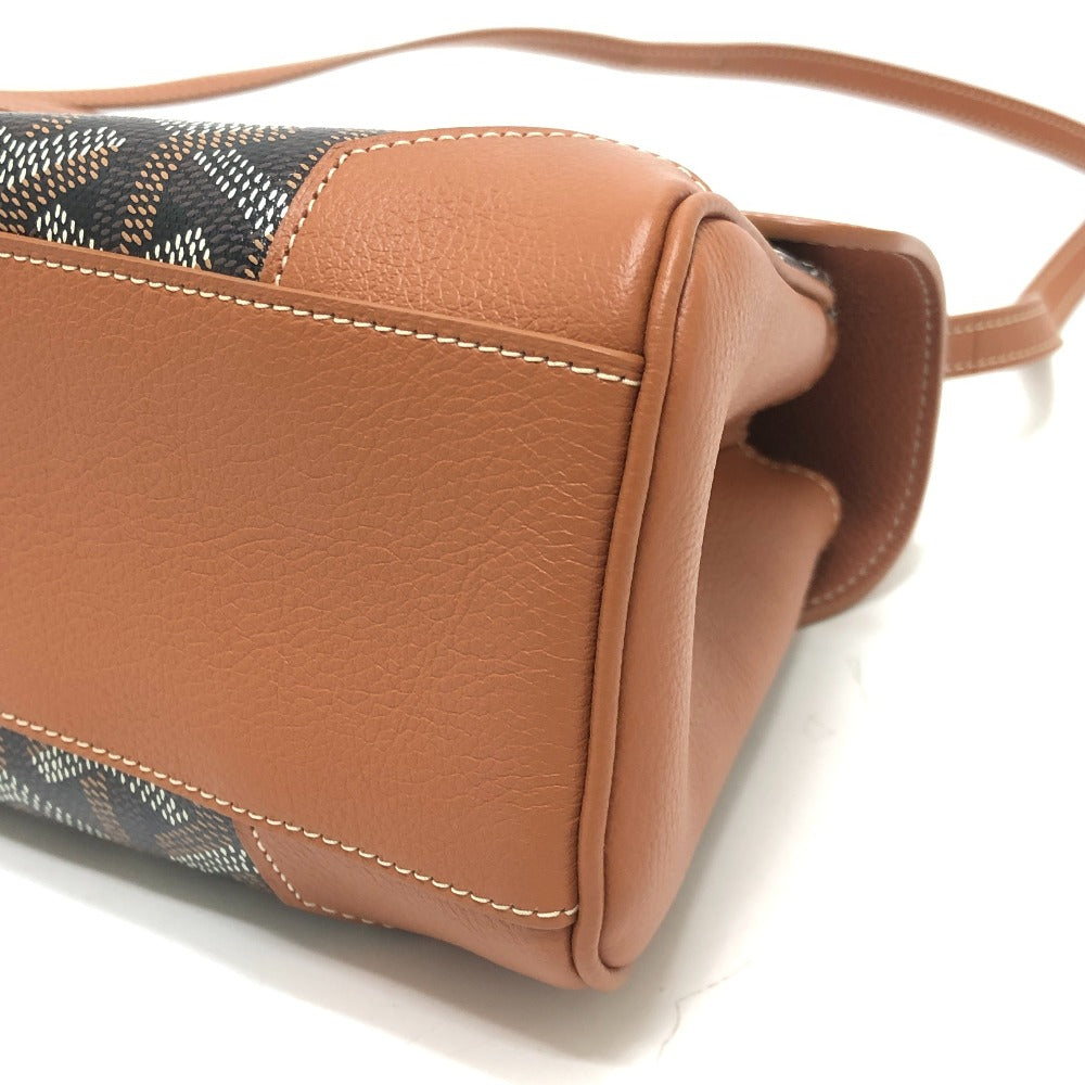 GOYARD Saigon Mini Soft Bag 2-Way Bag: Crossbody Shoulder Bag Hand Bag Coating canvas / Leather Black & Tan/Brown Used