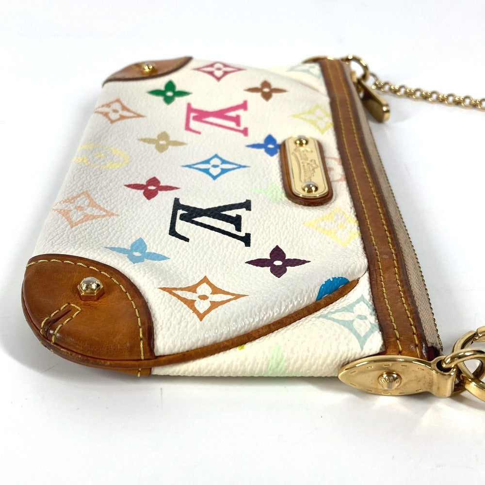 LOUIS VUITTON M60096 モノグラムマルチカラー ミラMM チェーン カバン アクセサリーポーチ ショルダーバッグ モノグラムマルチカラーキャンバス レディース ブロン ホワイト