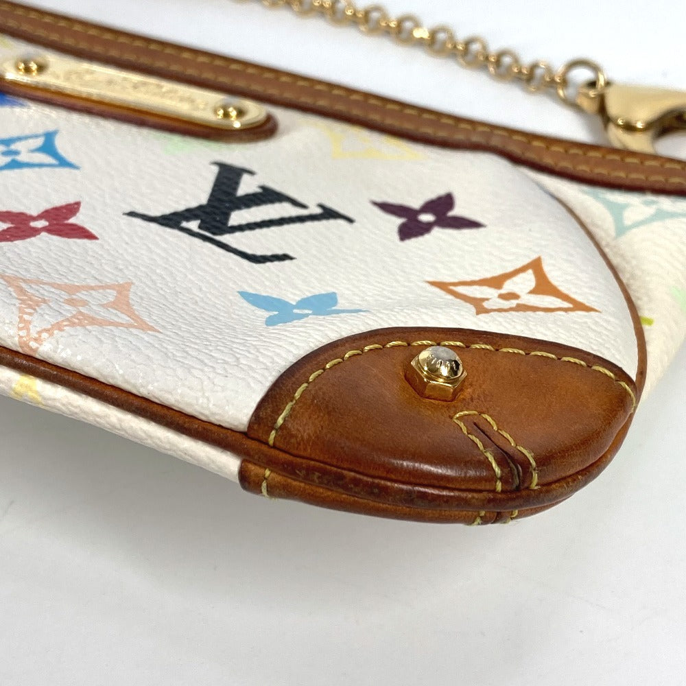 LOUIS VUITTON M60096 モノグラムマルチカラー ミラMM チェーン カバン アクセサリーポーチ ショルダーバッグ モノグラムマルチカラーキャンバス レディース ブロン ホワイト