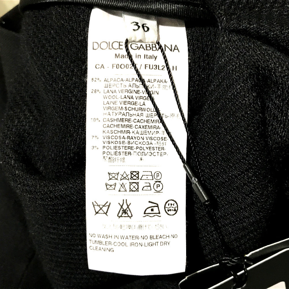 DOLCE&GABBANA F0O02T FU3L2 アパレル タートルネック フリンジ アウター ポンチョ カシミヤ レディース ブラック