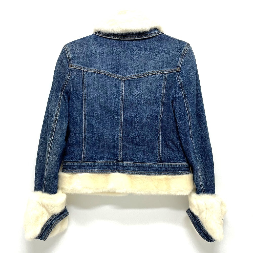 DOLCE&GABBANA ファー付き デニム アウター ジャケット デニム レディース ブルー