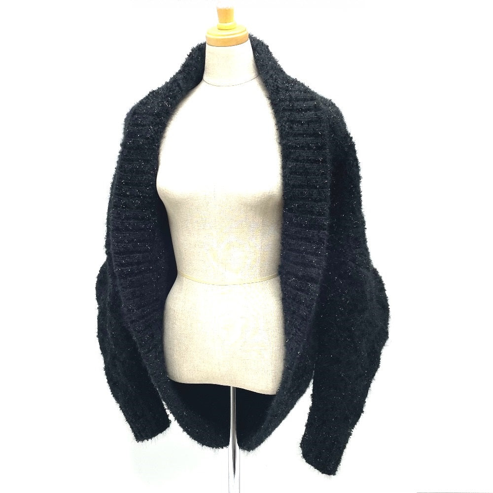 DOLCE&amp;GABBANA FXA59T Women's Dolman Sleeve Angora Knit Cardigan, 2020 Autumn/Winter, Black