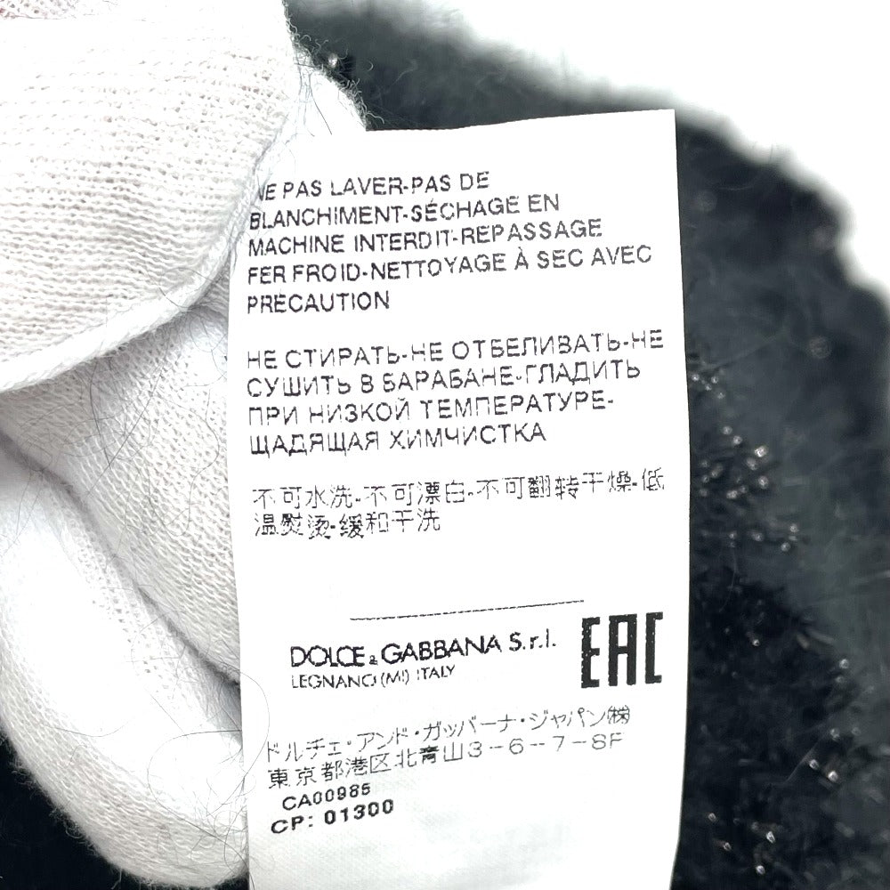 DOLCE&amp;GABBANA FXA59T Women's Dolman Sleeve Angora Knit Cardigan, 2020 Autumn/Winter, Black