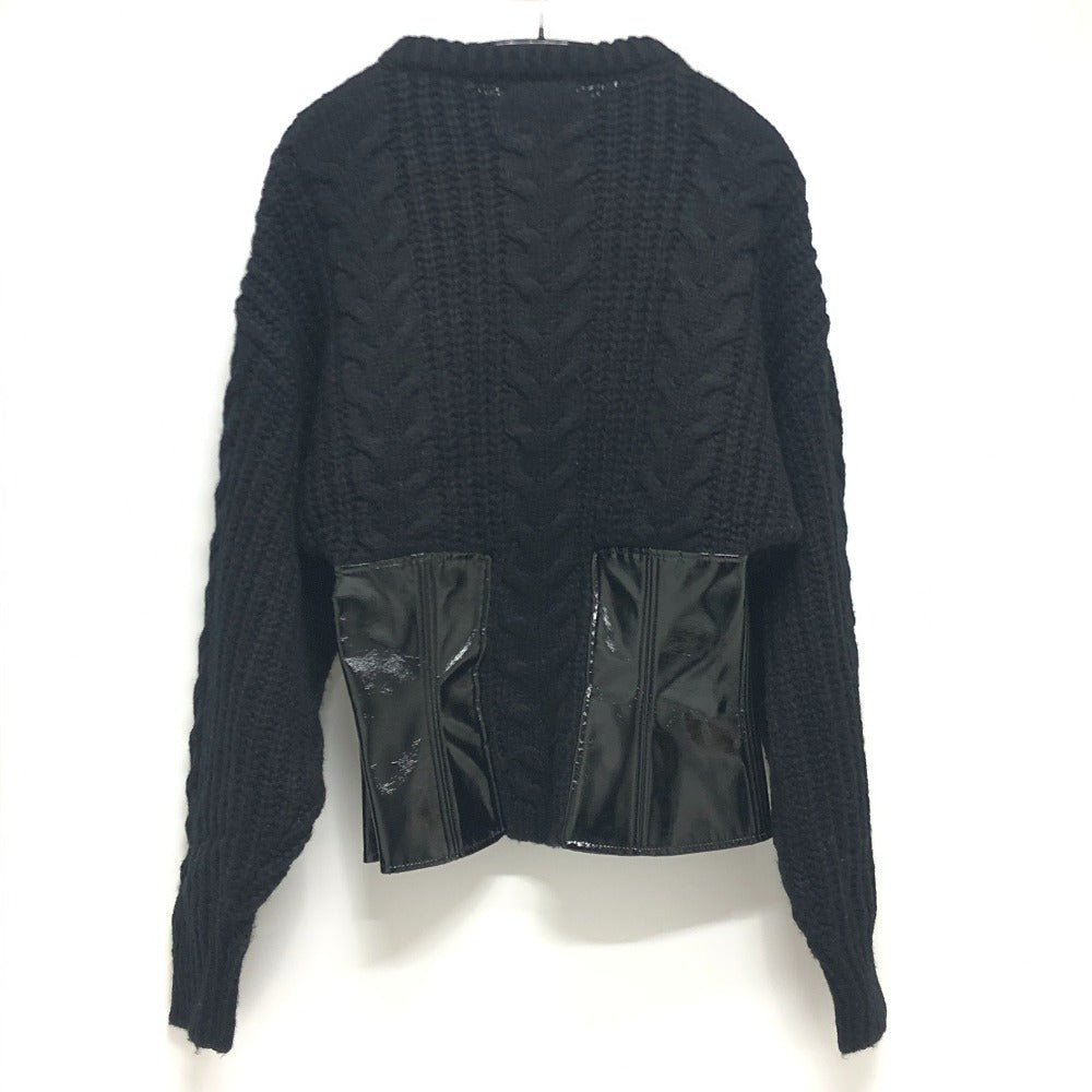 DOLCE&GABBANA ケーブル編み エナメル 長袖 セーター ニット ニット長袖 セーター ウール レディース ブラック