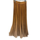 DOLCE&GABBANA Pleated Apparel Long Skirt Polyester Women's Brown