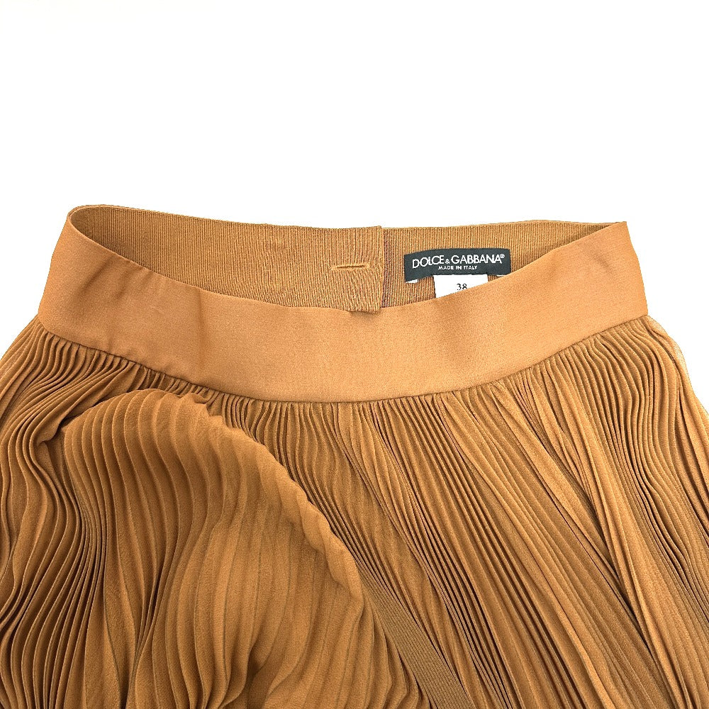 DOLCE&GABBANA Pleated Apparel Long Skirt Polyester Women's Brown
