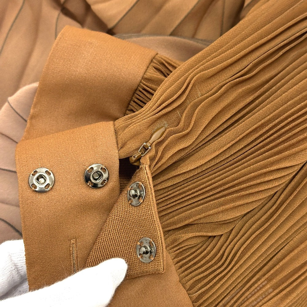 DOLCE&GABBANA Pleated Apparel Long Skirt Polyester Women's Brown