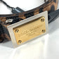 DOLCE &amp; GABBANA Logo Leopard Print Pants Belt for Women, Brown, PVC