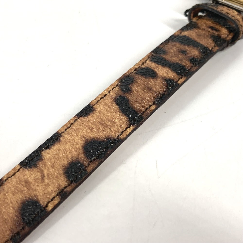DOLCE &amp; GABBANA Logo Leopard Print Pants Belt for Women, Brown, PVC