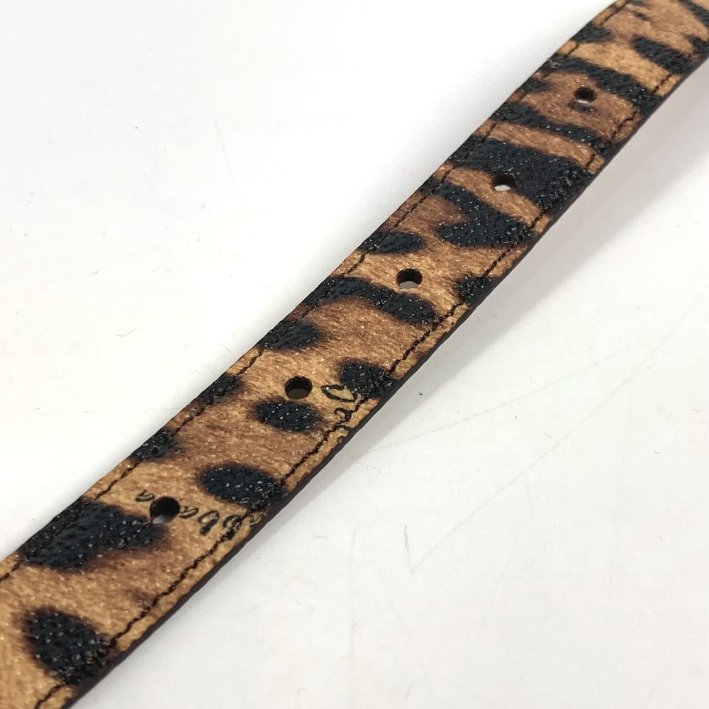 DOLCE &amp; GABBANA Logo Leopard Print Pants Belt for Women, Brown, PVC