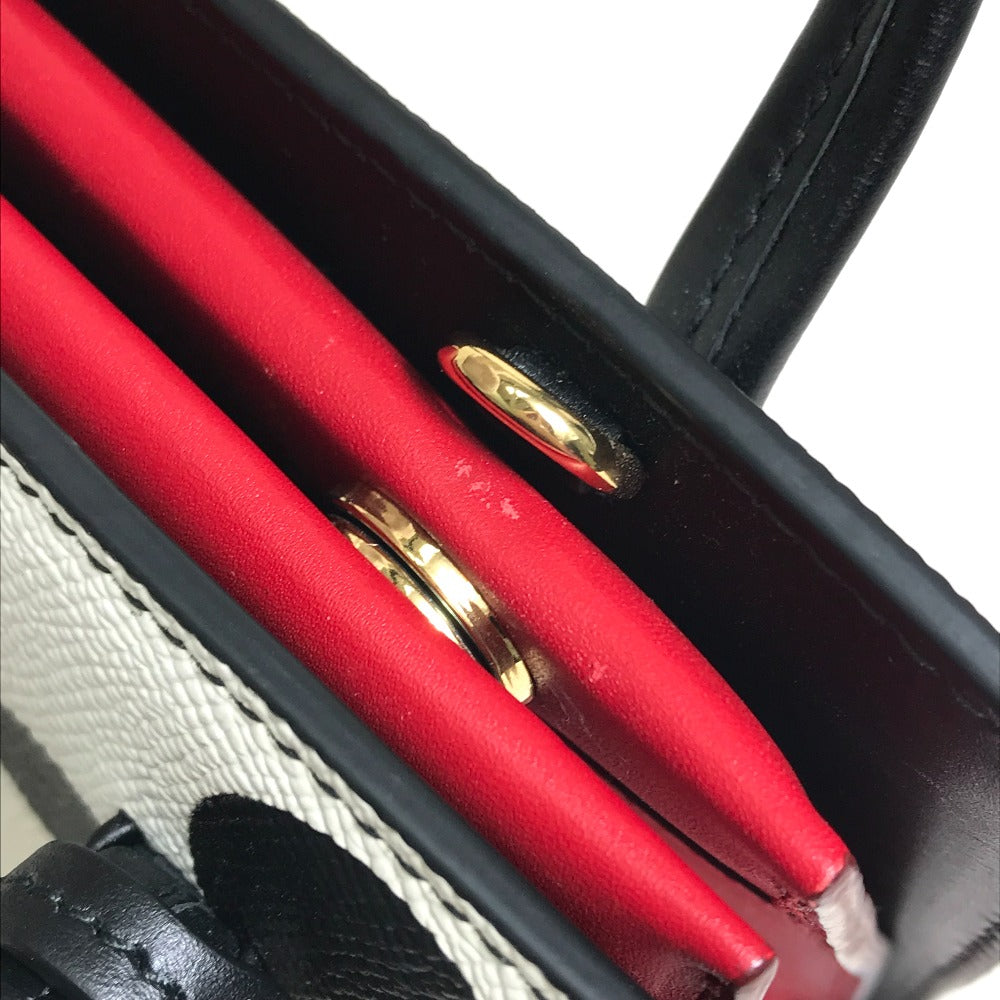 DOLCE&GABBANA ドット柄 2WAYバッグ カバン ミニ ショルダーバッグ バッグ ハンドバッグ ハンドバッグ レザー レディース ホワイト×ブラック×レッド