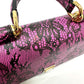 DOLCE &amp; GABBANA lace-patterned crossbody wallet bag, mini handbag, pochette, shoulder bag, leather, women's, purple-pink