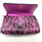 DOLCE &amp; GABBANA lace-patterned crossbody wallet bag, mini handbag, pochette, shoulder bag, leather, women's, purple-pink