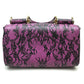DOLCE &amp; GABBANA lace-patterned crossbody wallet bag, mini handbag, pochette, shoulder bag, leather, women's, purple-pink