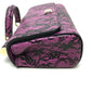 DOLCE &amp; GABBANA lace-patterned crossbody wallet bag, mini handbag, pochette, shoulder bag, leather, women's, purple-pink