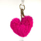 DOLCE&amp;GABBANA Heart Bag Charm Keychain with Fur, Women's, Pink