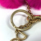 DOLCE&amp;GABBANA Heart Bag Charm Keychain with Fur, Women's, Pink