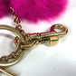 DOLCE&amp;GABBANA Heart Bag Charm Keychain with Fur, Women's, Pink