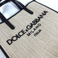 DOLCE&GABBANA BM2259 ショッピングバッグ 2WAYバッグ ショルダーバッグ 斜め掛け トートバッグ キャンバス/レザー ユニセックス ブラウン
