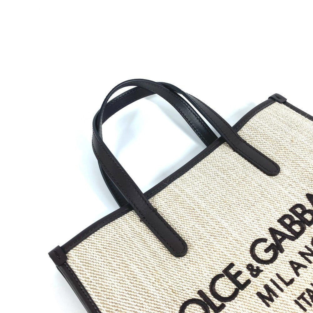 DOLCE&GABBANA BM2259 ショッピングバッグ 2WAYバッグ ショルダーバッグ 斜め掛け トートバッグ キャンバス/レザー ユニセックス ブラウン