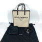 DOLCE&GABBANA BM2259 ショッピングバッグ 2WAYバッグ ショルダーバッグ 斜め掛け トートバッグ キャンバス/レザー ユニセックス ブラウン