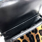 DOLCE &amp; GABBANA Leopard Print Bag with Flower Lock Hardware, Crossbody Bag, Velvet, Women's, Black and Brown