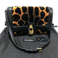 DOLCE &amp; GABBANA Leopard Print Bag with Flower Lock Hardware, Crossbody Bag, Velvet, Women's, Black and Brown