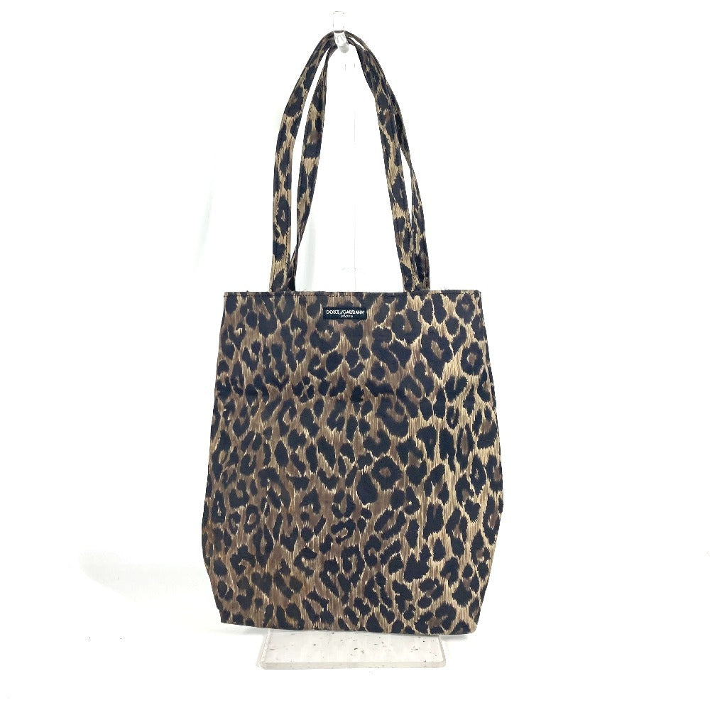 DOLCE &amp; GABBANA Leopard Print Eco Bag Shoulder Bag Tote Handbag Nylon Women's Brown