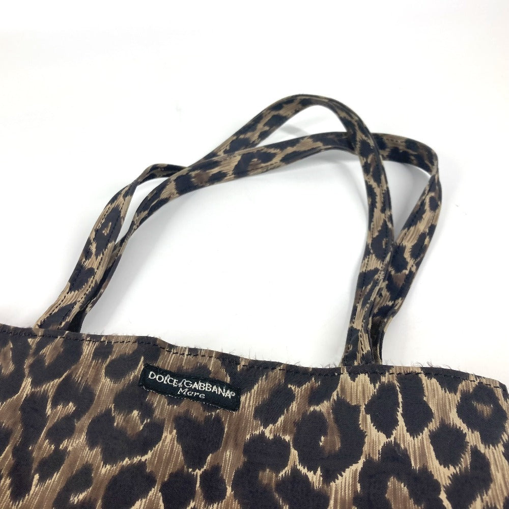 DOLCE &amp; GABBANA Leopard Print Eco Bag Shoulder Bag Tote Handbag Nylon Women's Brown