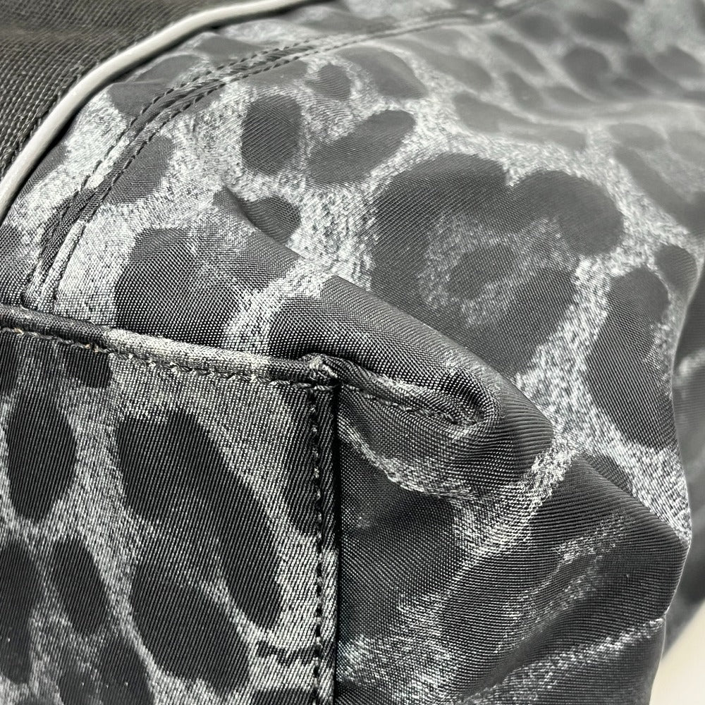 DOLCE &amp; GABBANA Leopard Print 2-Way Bag, Handbag, Shoulder Bag, Crossbody Bag, Tote Bag, Nylon/Leather, Women's, Black