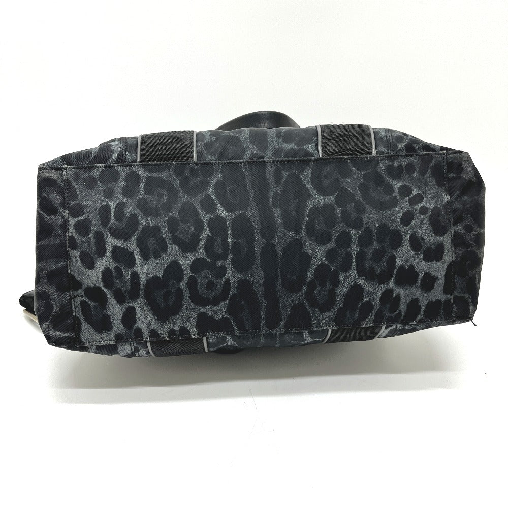 DOLCE &amp; GABBANA Leopard Print 2-Way Bag, Handbag, Shoulder Bag, Crossbody Bag, Tote Bag, Nylon/Leather, Women's, Black