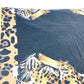 DOLCE &amp; GABBANA Leopard Print Blanket, Extra Large, Beach Towel, Fringed Cotton, Unisex, Black