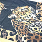 DOLCE &amp; GABBANA Leopard Print Blanket, Extra Large, Beach Towel, Fringed Cotton, Unisex, Black