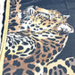 DOLCE &amp; GABBANA Leopard Print Blanket, Extra Large, Beach Towel, Fringed Cotton, Unisex, Black