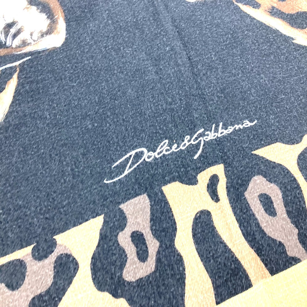 DOLCE &amp; GABBANA Leopard Print Blanket, Extra Large, Beach Towel, Fringed Cotton, Unisex, Black