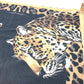 DOLCE &amp; GABBANA Leopard Print Blanket, Extra Large, Beach Towel, Fringed Cotton, Unisex, Black