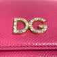DOLCE &amp; GABBANA DG Rhinestone Compact Wallet, Tri-fold Leather Wallet, Women's, Pink