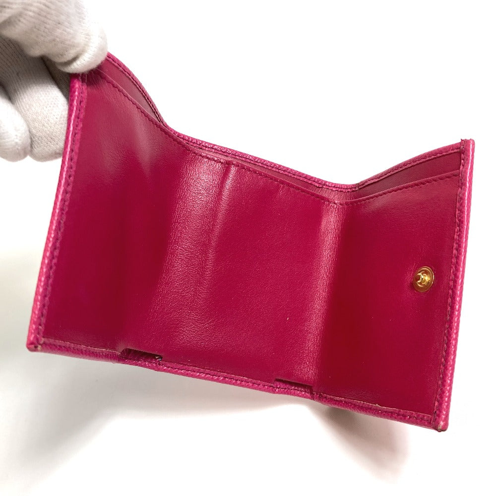 DOLCE &amp; GABBANA DG Rhinestone Compact Wallet, Tri-fold Leather Wallet, Women's, Pink