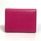 DOLCE &amp; GABBANA DG Rhinestone Compact Wallet, Tri-fold Leather Wallet, Women's, Pink