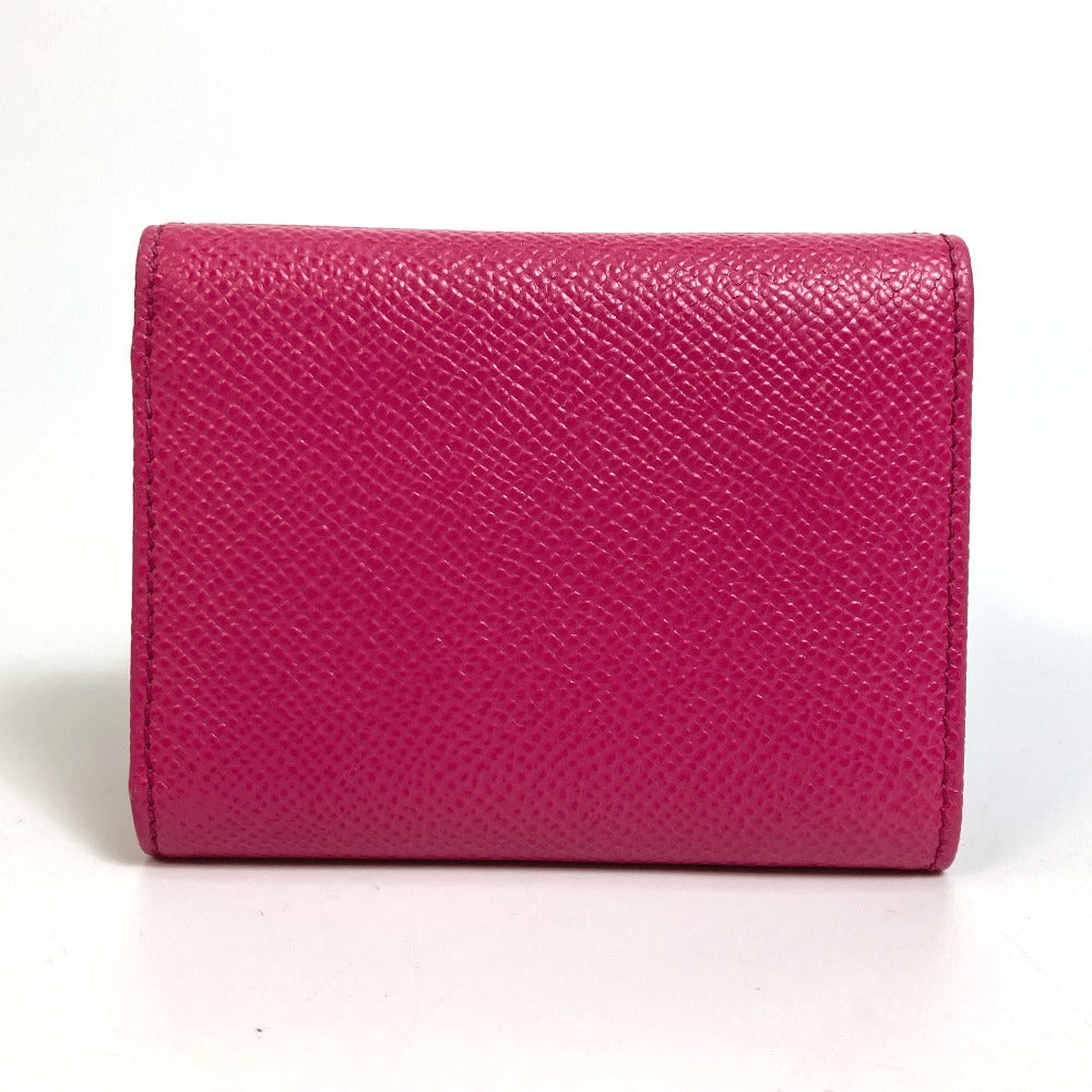 DOLCE &amp; GABBANA DG Rhinestone Compact Wallet, Tri-fold Leather Wallet, Women's, Pink