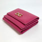 DOLCE &amp; GABBANA DG Rhinestone Compact Wallet, Tri-fold Leather Wallet, Women's, Pink