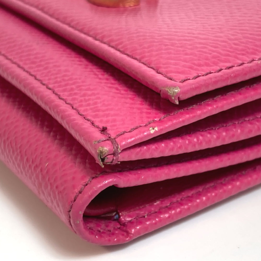 DOLCE &amp; GABBANA DG Rhinestone Compact Wallet, Tri-fold Leather Wallet, Women's, Pink