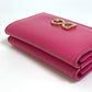 DOLCE &amp; GABBANA DG Rhinestone Compact Wallet, Tri-fold Leather Wallet, Women's, Pink