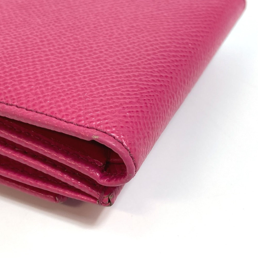DOLCE &amp; GABBANA DG Rhinestone Compact Wallet, Tri-fold Leather Wallet, Women's, Pink