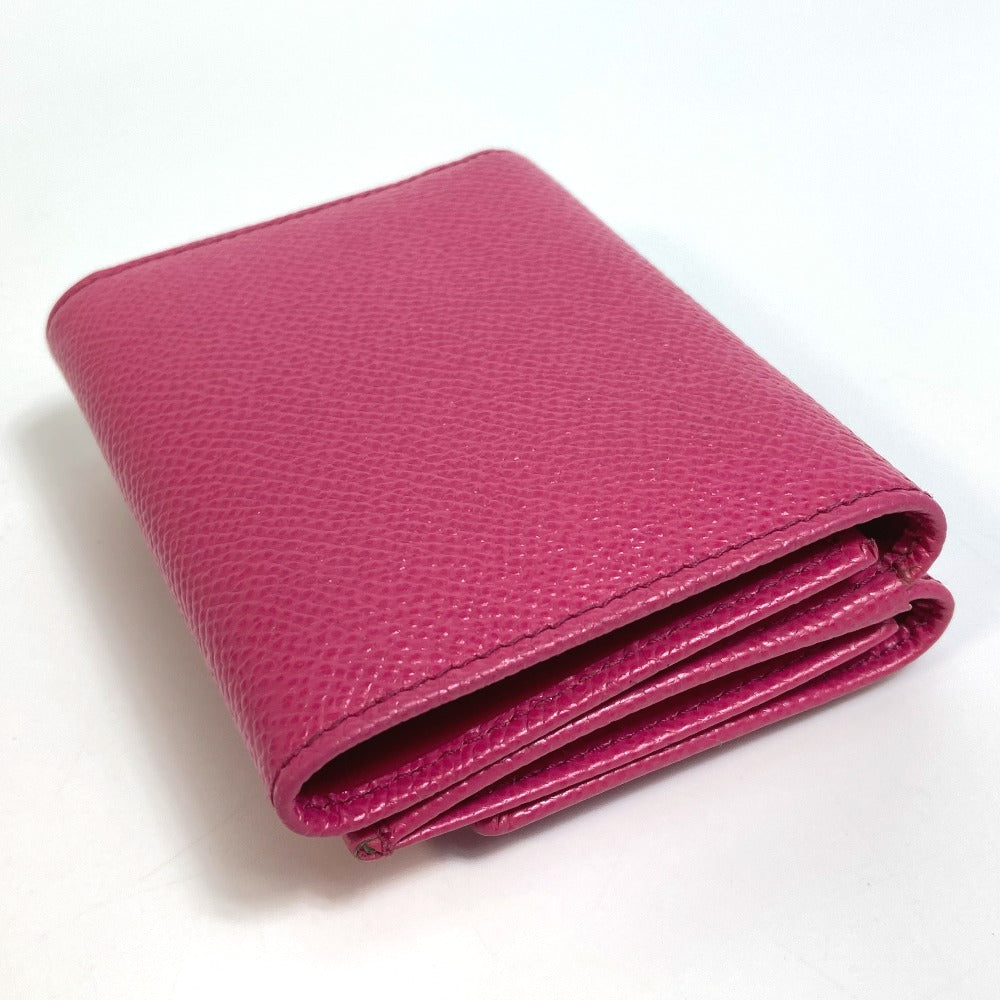DOLCE &amp; GABBANA DG Rhinestone Compact Wallet, Tri-fold Leather Wallet, Women's, Pink