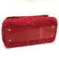 DOLCE &amp; GABBANA Sicily logo plate with floral embroidery. 2-way handbag/shoulder bag in cotton, red.
