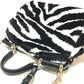 DOLCE&GABBANA ゼブラ シシリー 2WAY ハンドバッグ ショルダーバッグ フェイクファー レディース ブラック×ホワイト