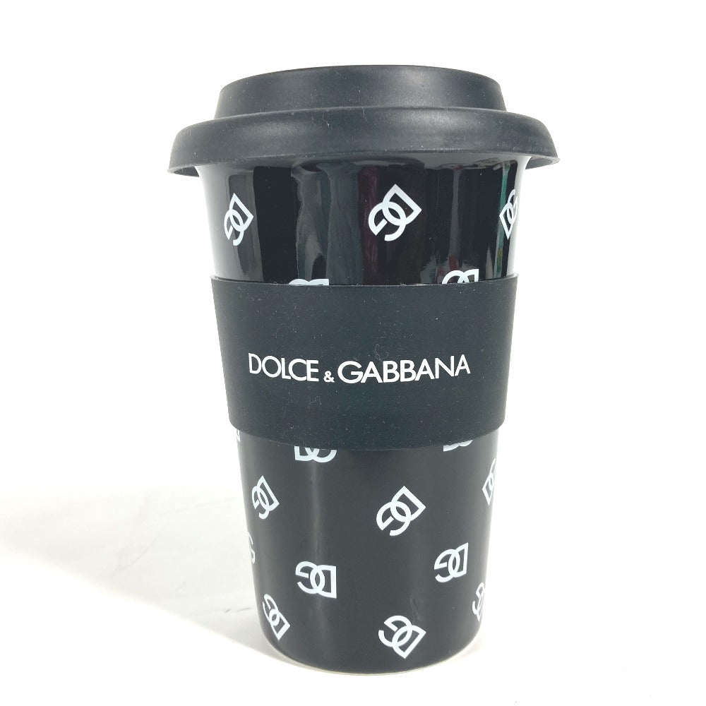 DOLCE&GABBANA ロゴ バイカラー コーヒーカップ コップ インテリア タンブラー 陶器 レディース ブラック